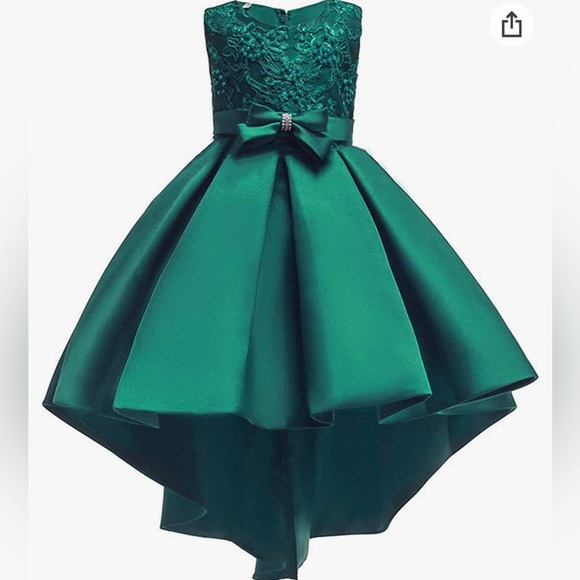 Hi Low Lace Embroidery Flower Wedding  Dress Formal , Prom Ball Gown - Picture 2 of 16